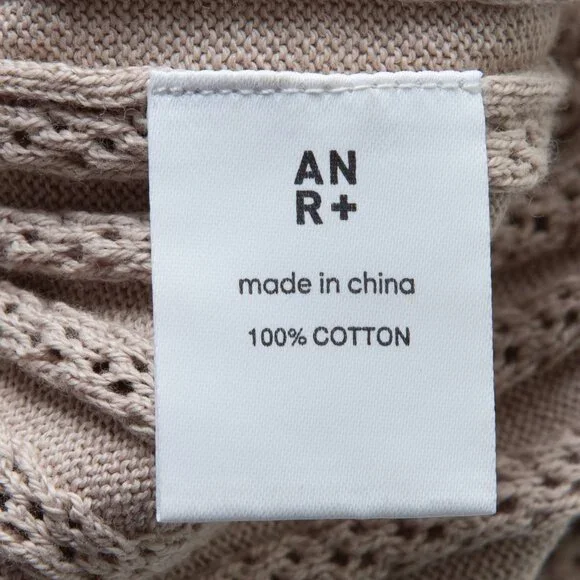 ANR+ Alp N Rock Ribbed Knit Dress Bodycon Cap Sleeve Midi Tan Size Small - Picture 4 of 6